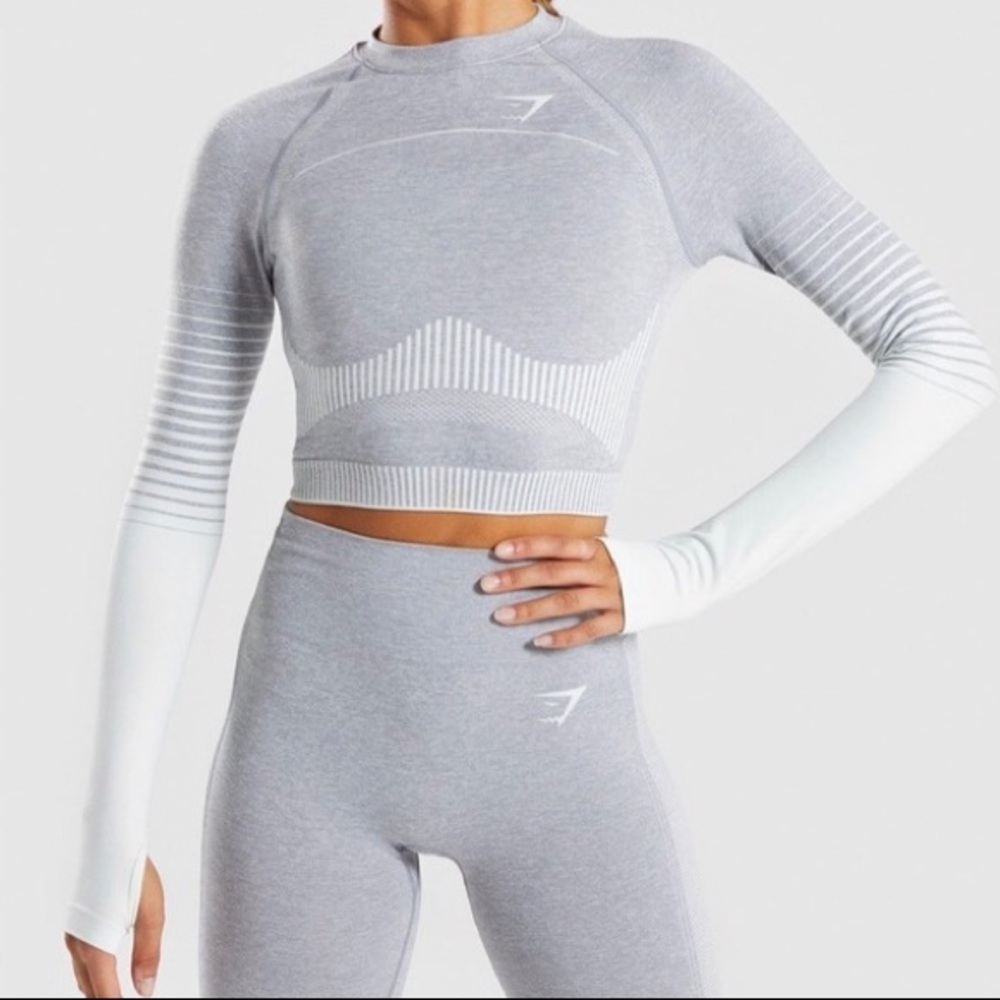 Gymshark Amplify Long Sleeve Crop Top- Medium